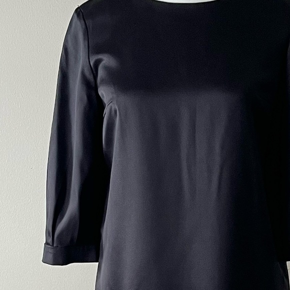 Phillip Lim Women's Black Satin 1/2 Sleeve Tunic Mini Formal Dress - Picture 2 of 5